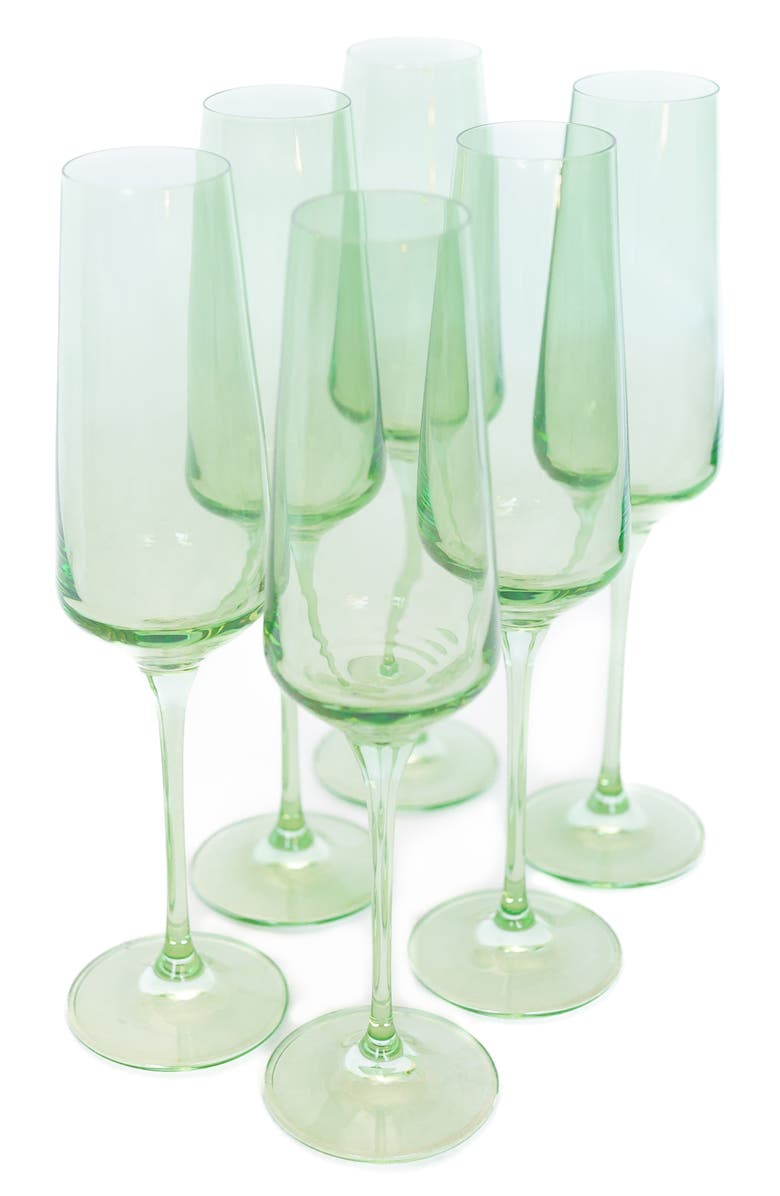 Estelle Colored Glass Set of 6 Champagne Glasses, Main, color, 