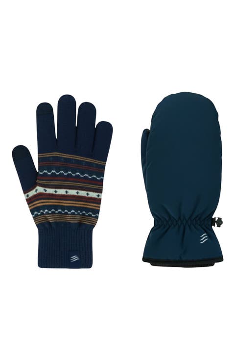 The Extreme Weather 2-pack waterproof plush lined mitten and knit glove 2-pack