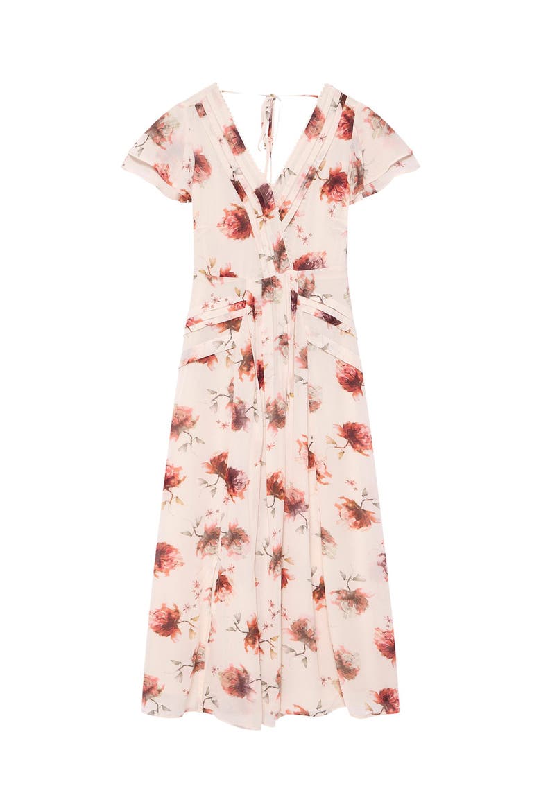 Soft Bloom Button-Front Midi Dress, Alternate, color, Cream