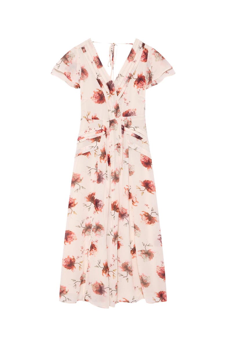 MINT VELVET Soft Bloom Button-Front Midi Dress, Alternate, color, Cream