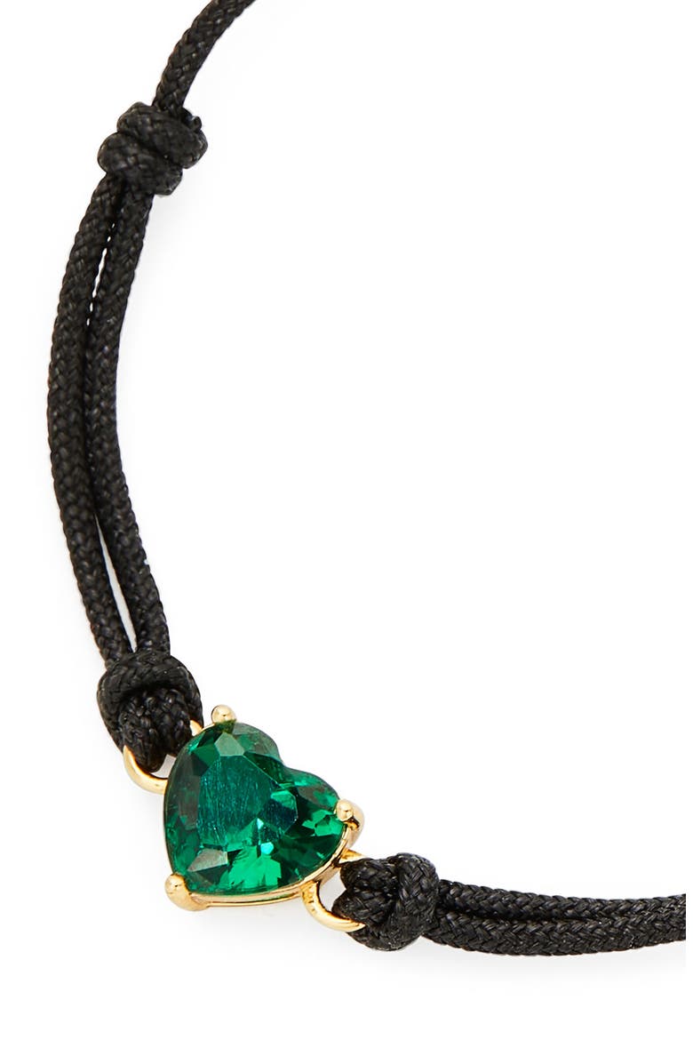 my love may heart slider bracelet, Alternate, color, MAY - EMERALD