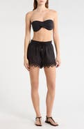 Ramy Brook Diane Eyelet Embroidered Cotton Drawstring Shorts