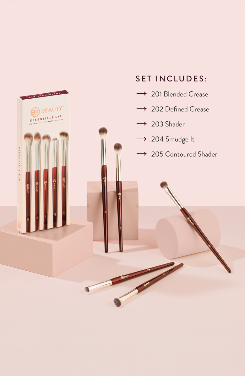 BK Beauty Essentials Collection Eye Brush Set, Alternate, color, Burgundy