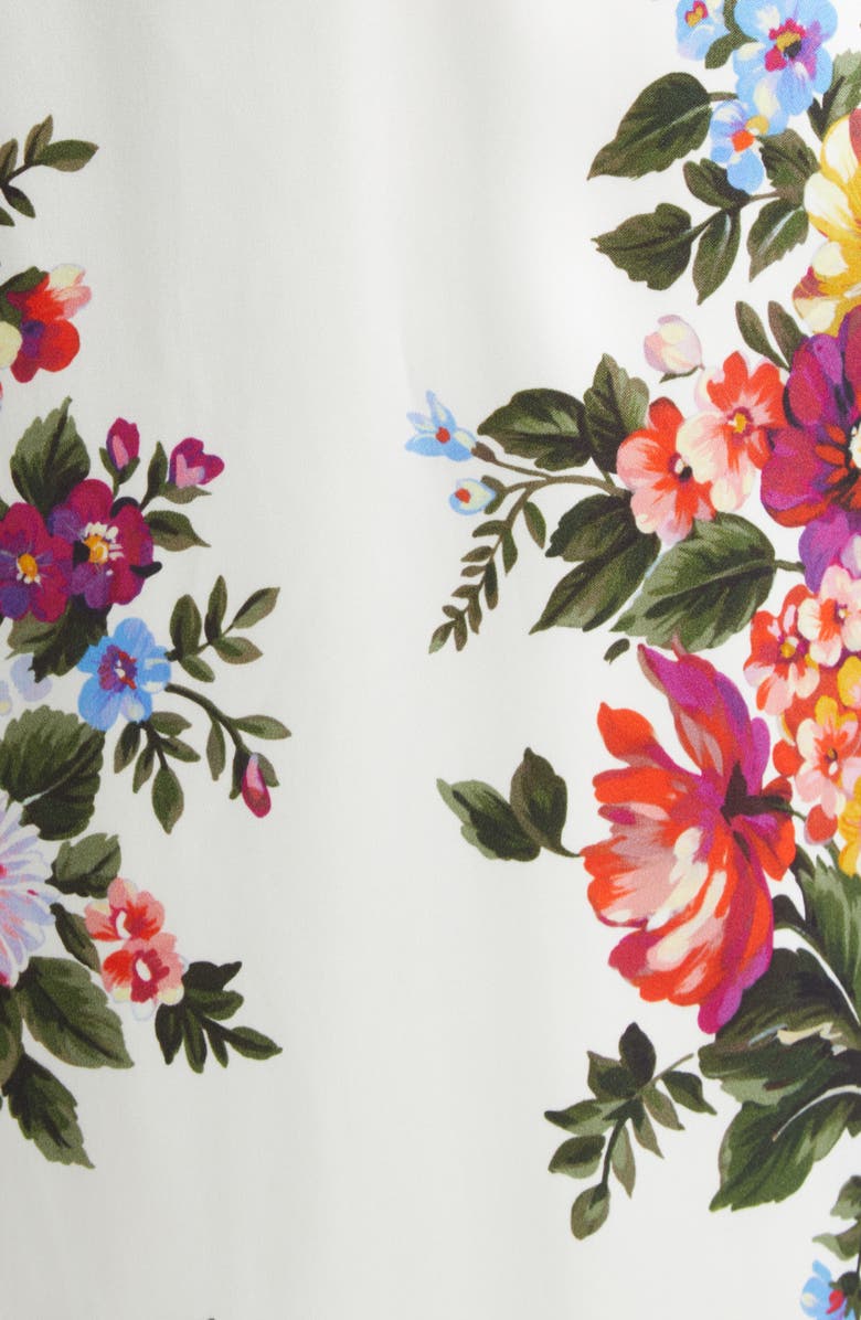 Dolce&Gabbana Floral Satin Midi Dress, Alternate, color, Mazz.fiori F.bianco