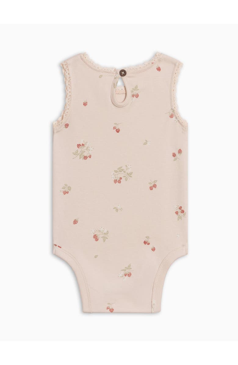 KENDI by Colored Organics Organic Luna Lace Tank Bodysuit, Alternate, color, Raspberries / Shell + Mint