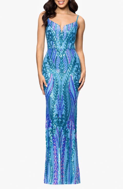 Sequin Sleeveless Mermaid Gown