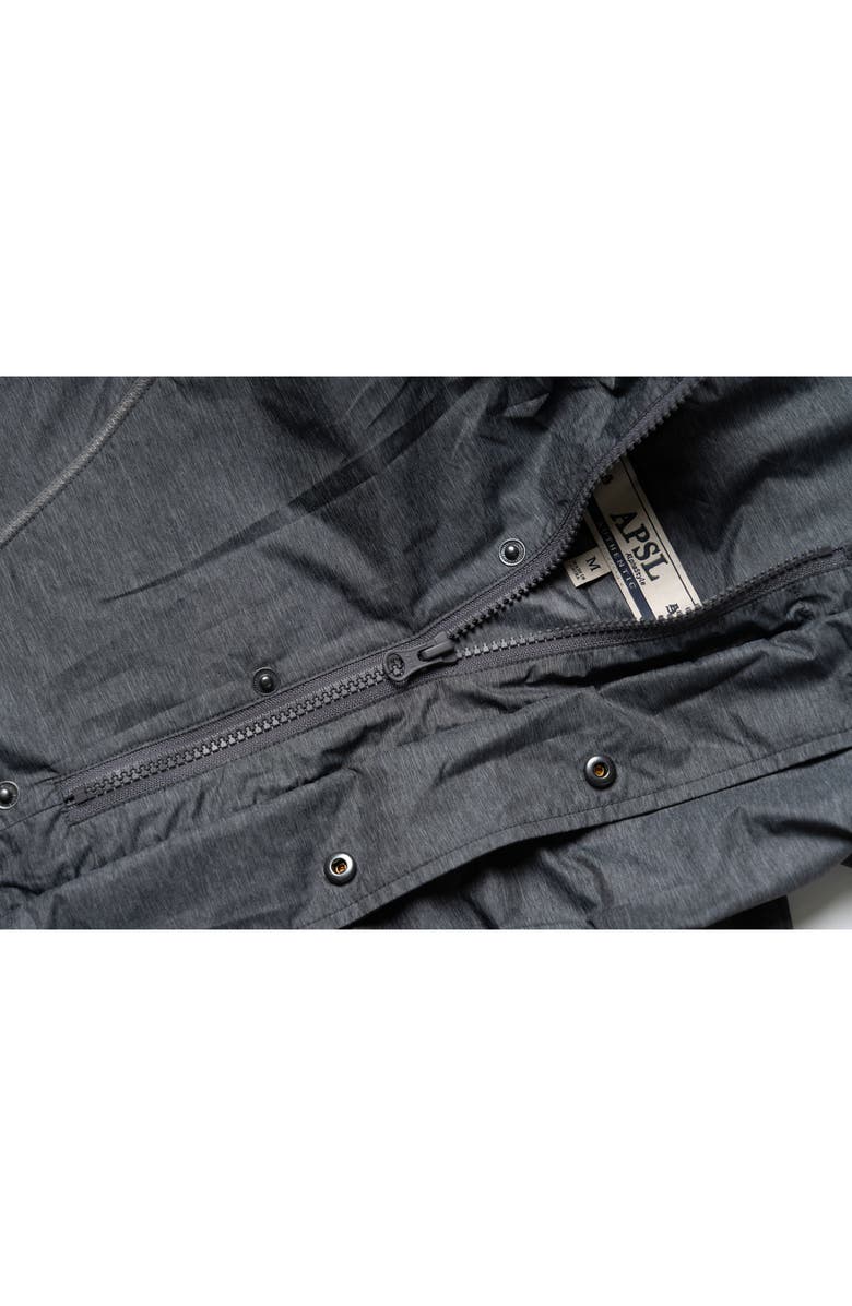 AlphaStyle Sauk Water Repellent Reflective Hooded Anorak Jacket, Alternate, color, Dark Grey