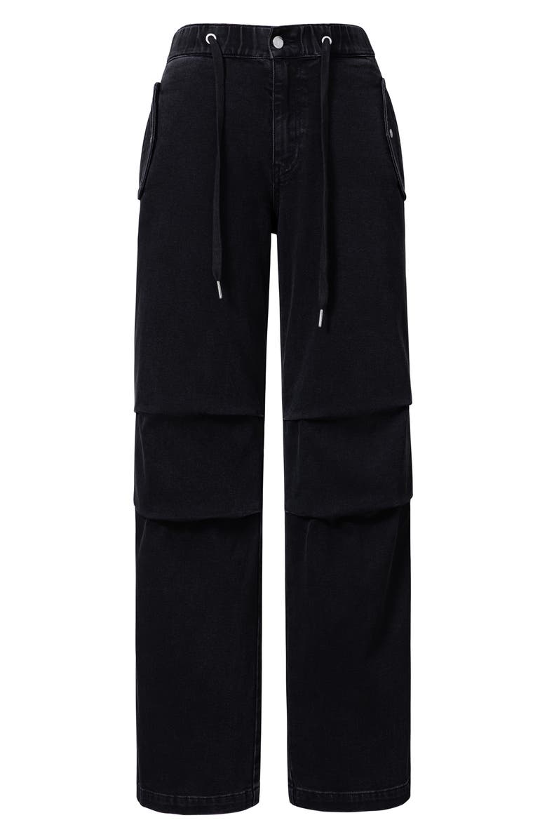 Bayeas High Waist Raw Hem Wide Leg Jeans, Alternate, color, Black