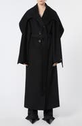 SPORTMAX Baldo Scarf Detail Virgin Wool Belted Coat