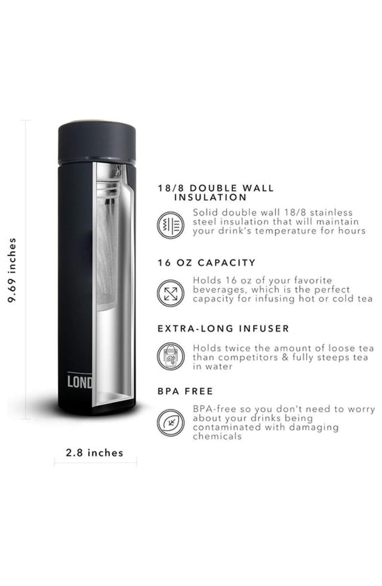 London Sip Infuser Bottle 2-Pack, 16oz, Alternate, color, Black