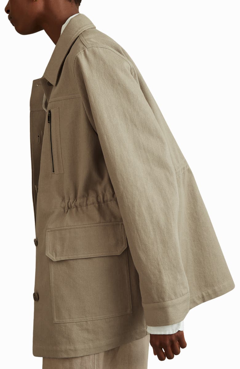 Reiss Brooklyn Cotton Utility Jacket, Alternate, color, Neutral