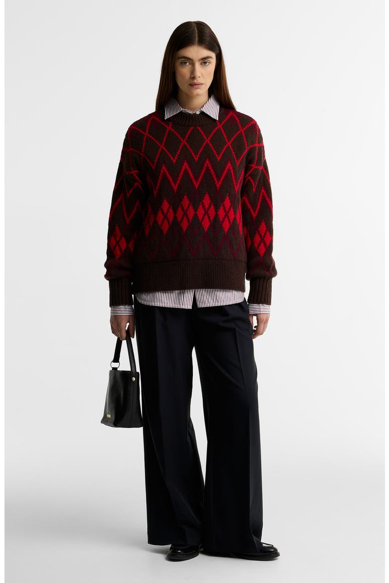 Adina Fair Isle Sweater, Alternate, color, BROWN MULTI