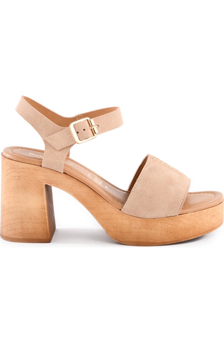 Seychelles City Scape Platform Sandal, Alternate, color, Sand