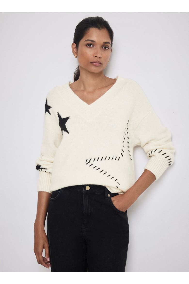 Star Knit Jumper Long Sleeve Regular Cardigan, Alternate, color, Cream