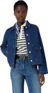 GERARD DAREL Taina Button Front Pocket Denim Jacket