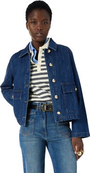 GERARD DAREL Taina Button Front Pocket Denim Jacket
