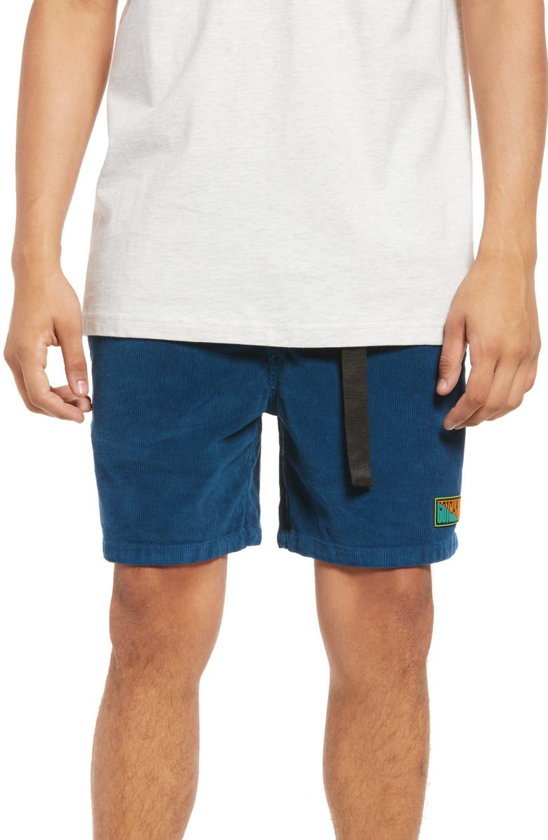 Gotcha Marrietta Stretch Corduroy Shorts, Main, color, Majolica Blue