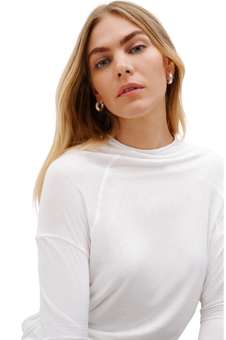 Sydney Gathered Long Sleeve Top, Alternate, color, OFF WHITE