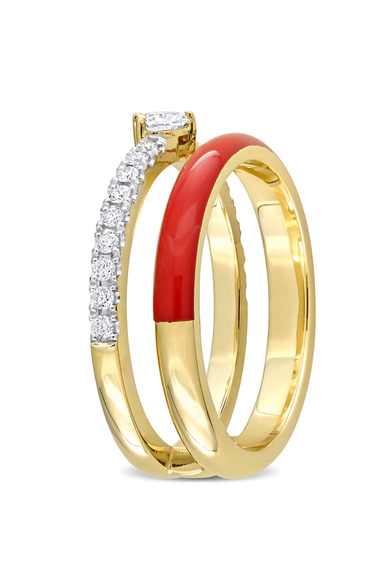 1/3 CTW Diamond & Red Enamel Heart Ring 14k, Alternate, color, Red Enamel