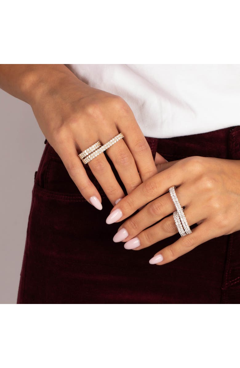 BY ADINA EDEN Lab Grown Diamond Double Finger Ring 14K, Alternate, color, 14K White Gold