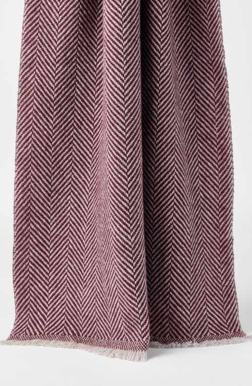 Brunello Cucinelli Herringbone-pattern Cashmere Scarf In White