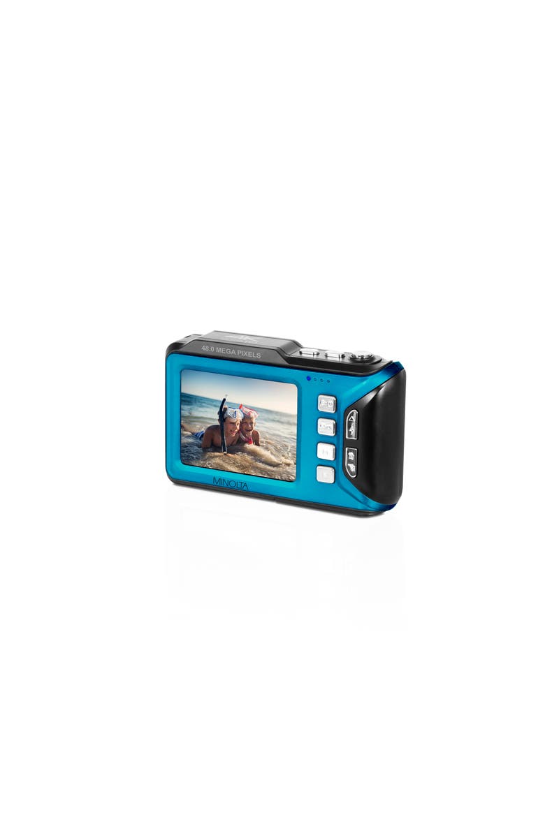 4K Ultra HD Dual Screen Waterproof Camera, Alternate, color, Blue