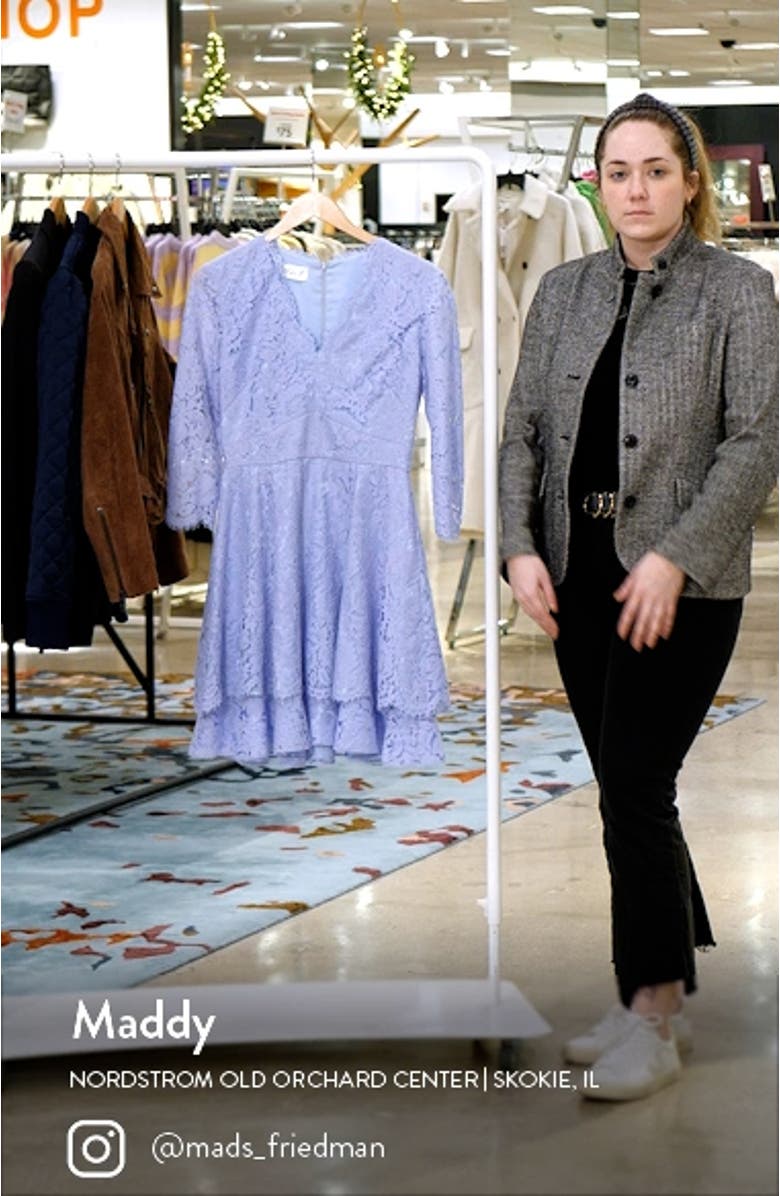 Long Sleeve Lace Fit & Flare Dress, sales video thumbnail