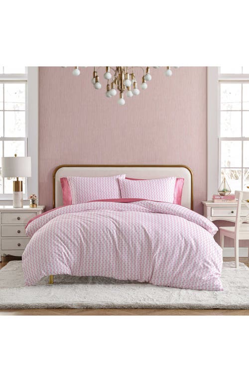 Betsey Johnson Wonderland Stripe Duvet Cover & Sham Set In Bright Pink