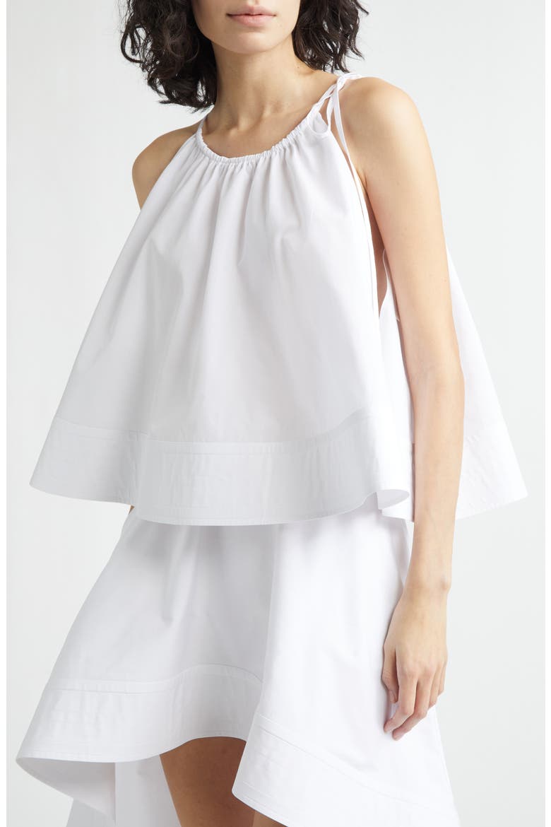 Cotton Poplin Trapeze Top, Alternate, color, PURE WHITE