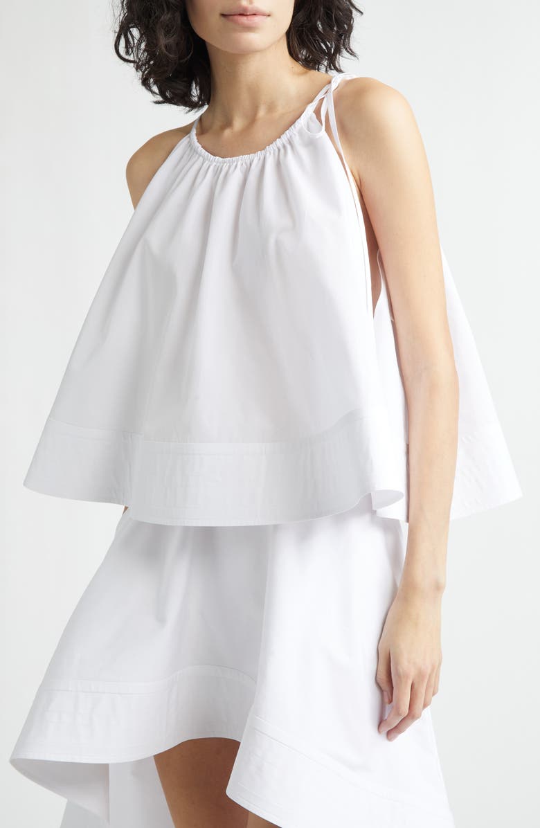Stella McCartney Cotton Poplin Trapeze Top, Alternate, color, Pure White
