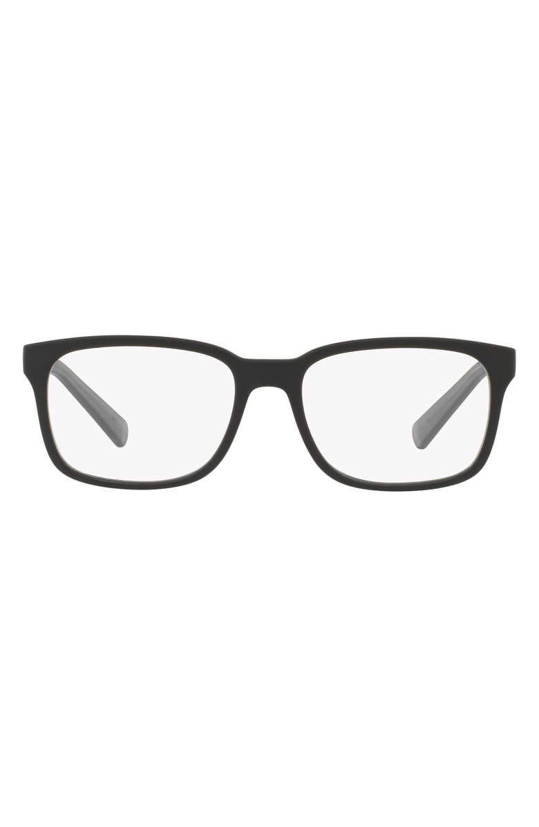 AX Armani Exchange 54mm Square Optical Glasses, Main, color, Matte Blk
