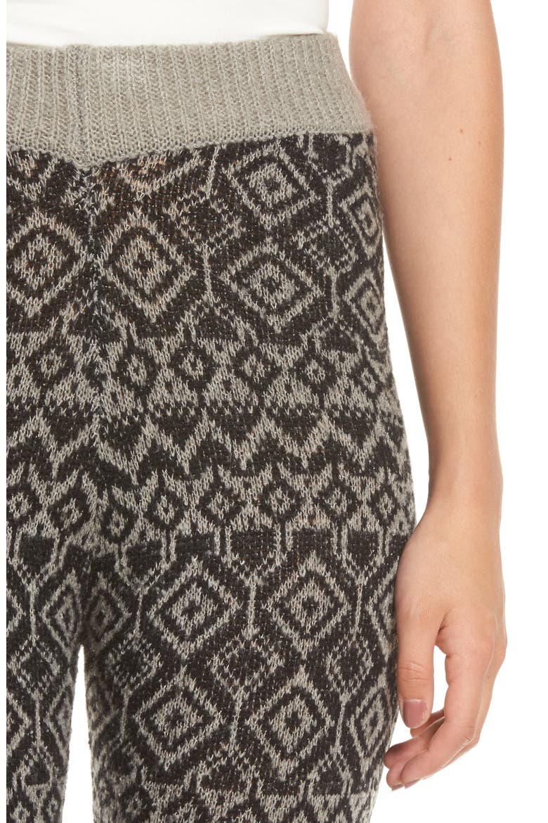 Fair Isle Sweater Leggings, Alternate, color, BLACK