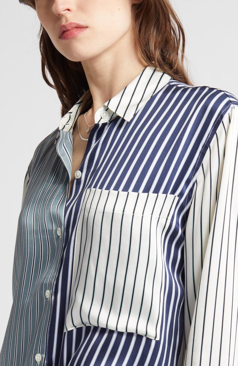 Rails Spencer Mixed Stripe Silk Shirt, Alternate, color, 
