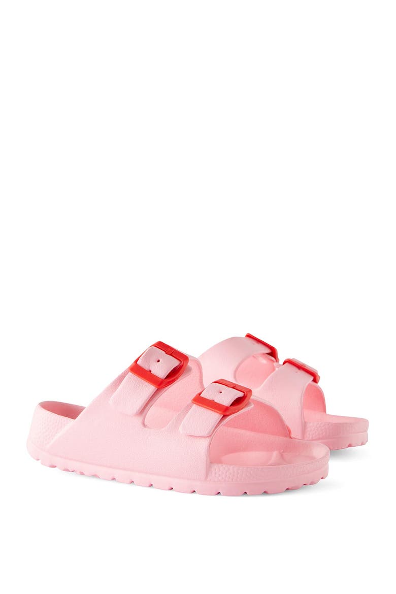 Kid's Twin Strap Slide, Alternate, color, Sunkissed Varsity Red