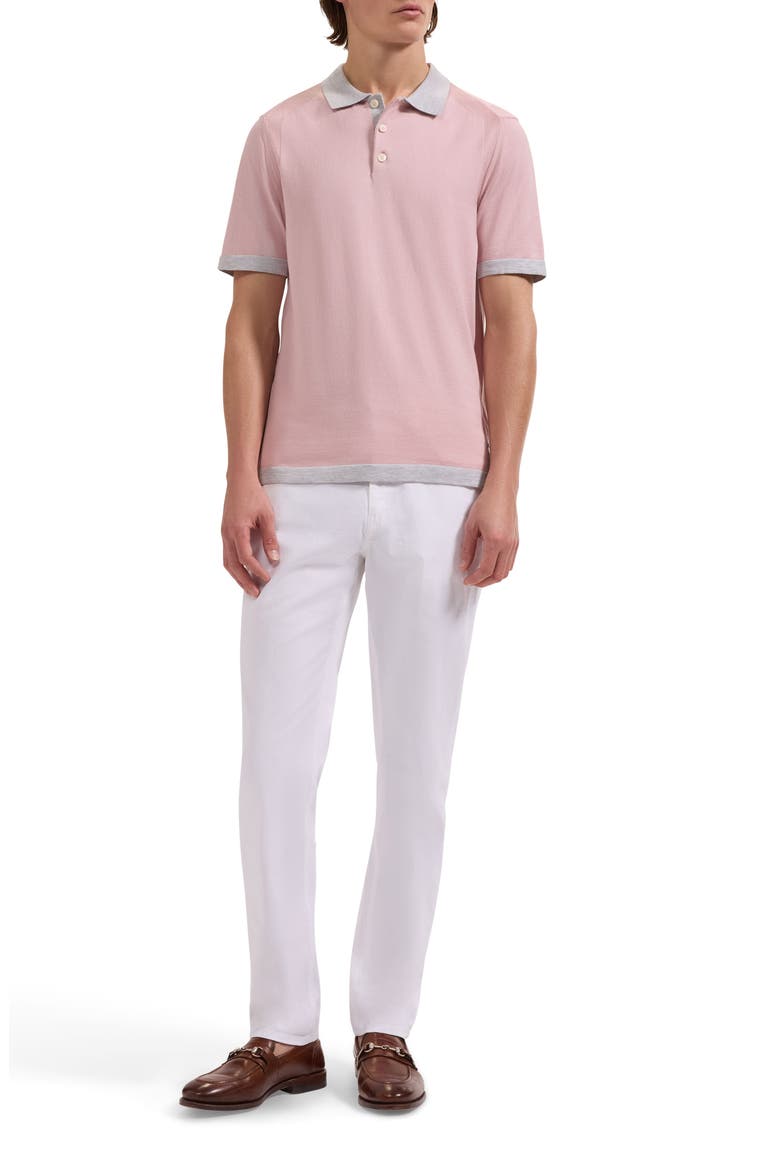 Cotton Blend Polo Sweater, Alternate, color, DUSTY PINK