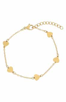 18k Gold Plated Heart Charm Bracelet