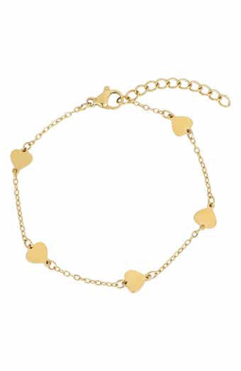 18k Gold Plated Heart Charm Bracelet