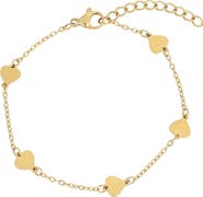 Adornia 18k Gold Plated Heart Charm Bracelet