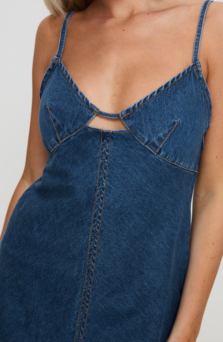 Princess Polly Arwen Sleeveless Denim Minidress, Alternate, color, 