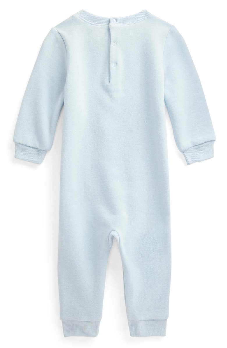 Ralph Lauren Fleece Footie, Alternate, color, Beryl Blue
