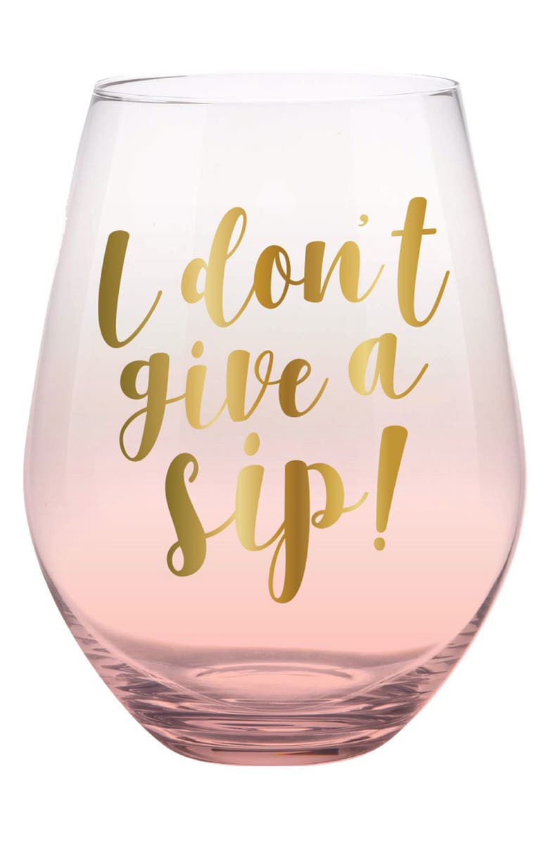 Slant Collections I Don't Give a Sip Stemless Wine Glass, Main, color, 