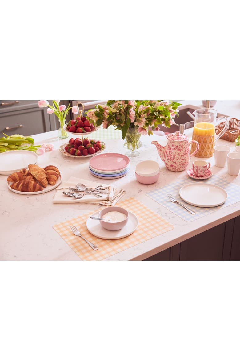 2 Gingham Placemats, Alternate, color, Coral