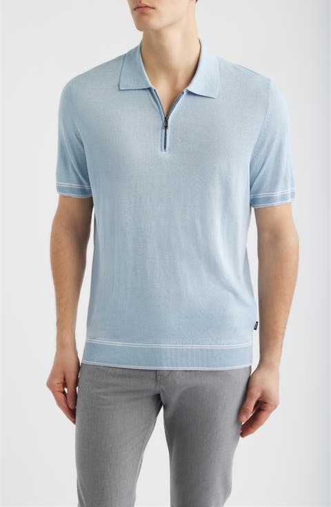 Norbertino Cotton Short Sleeve Tipped Sweater