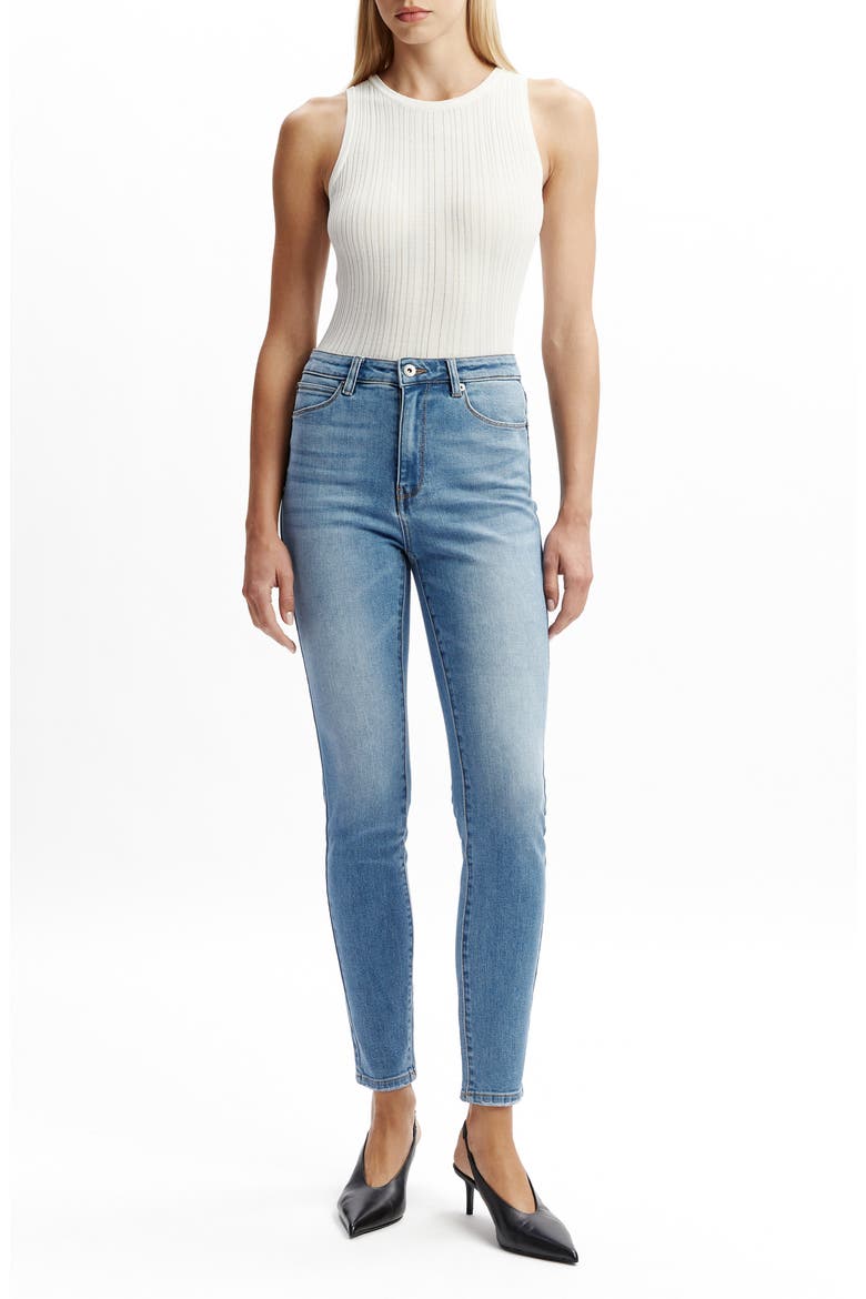 Khloe High Waist Crop Skinny Jeans, Alternate, color, DARK DENIM