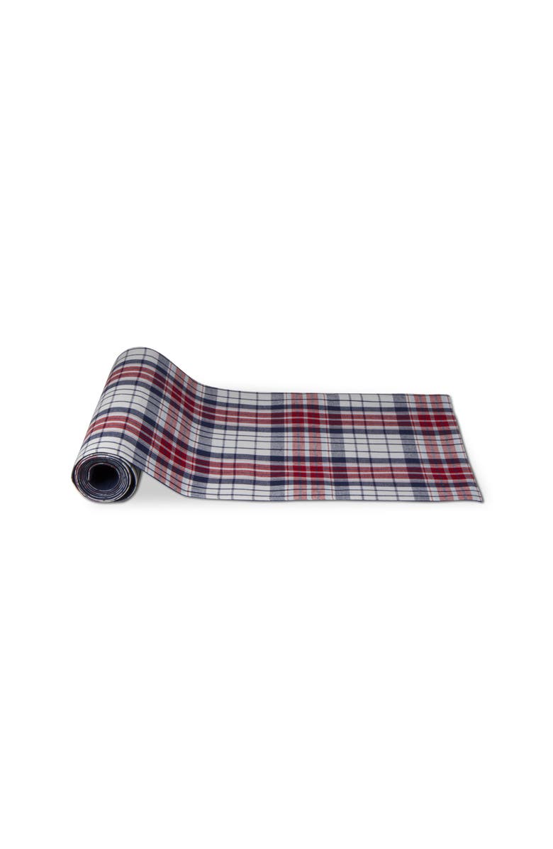 tag Arlo Red White Blue Plaid Patriotic Table Runner for July, Main, color, Blue