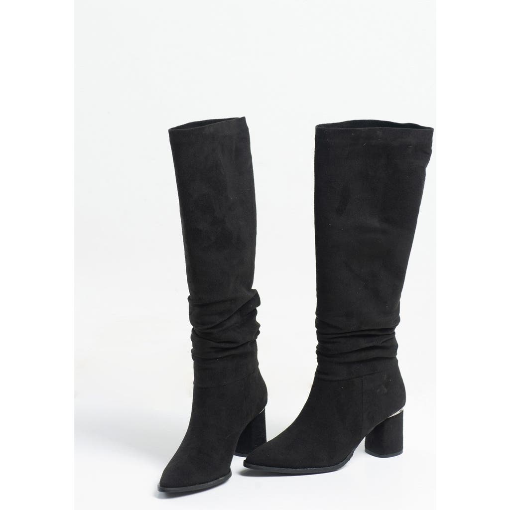 Prologue Shoes Vianella Block Heel Knee High Boot In Animal Print