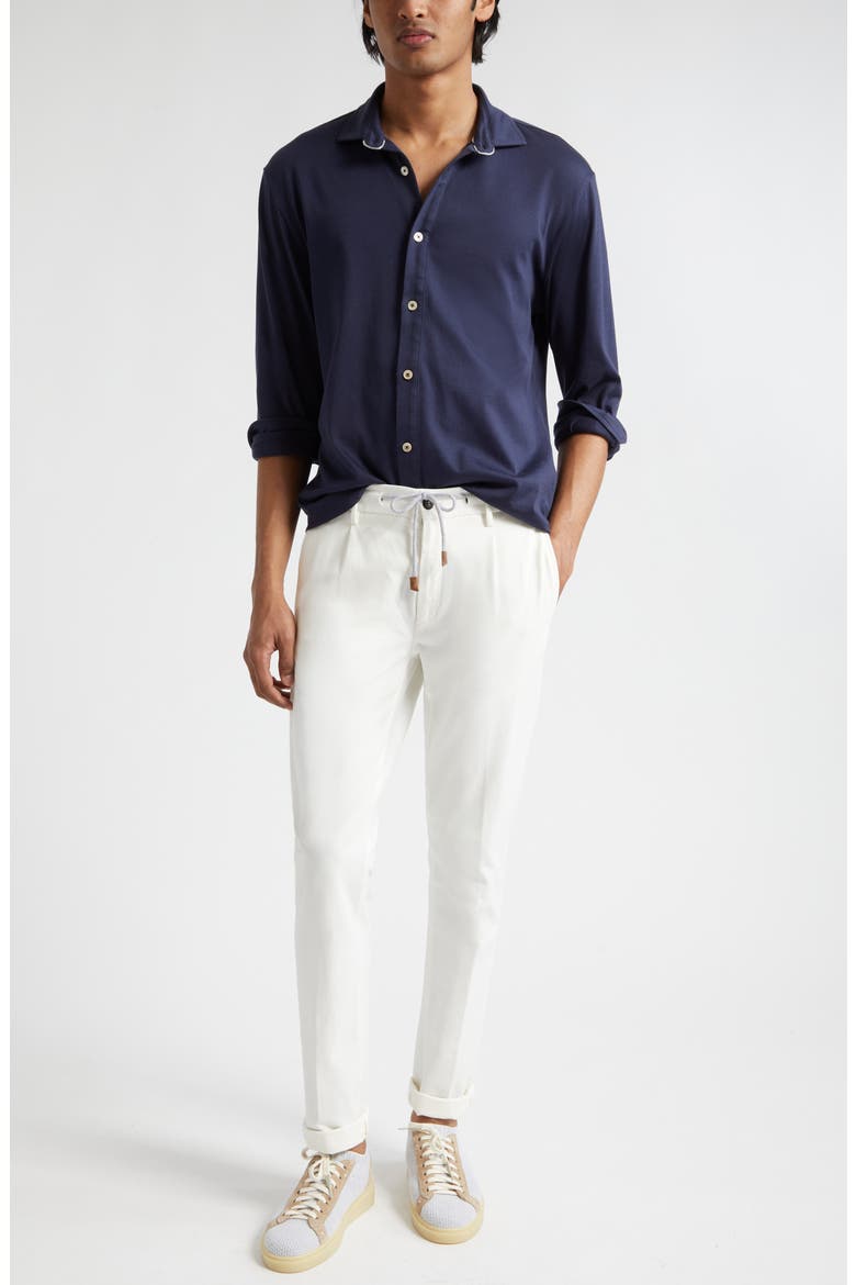Dandy Jersey Button-Up Shirt, Alternate, color, NAVY