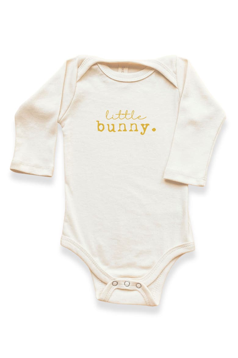 Little Bunny Organic Baby Bodysuit Long Sleeve, Main, color, Natural
