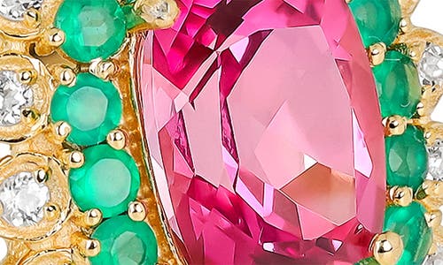 Ys Gems Pink Topaz, Green Onyx & White Topaz Ring In Pink