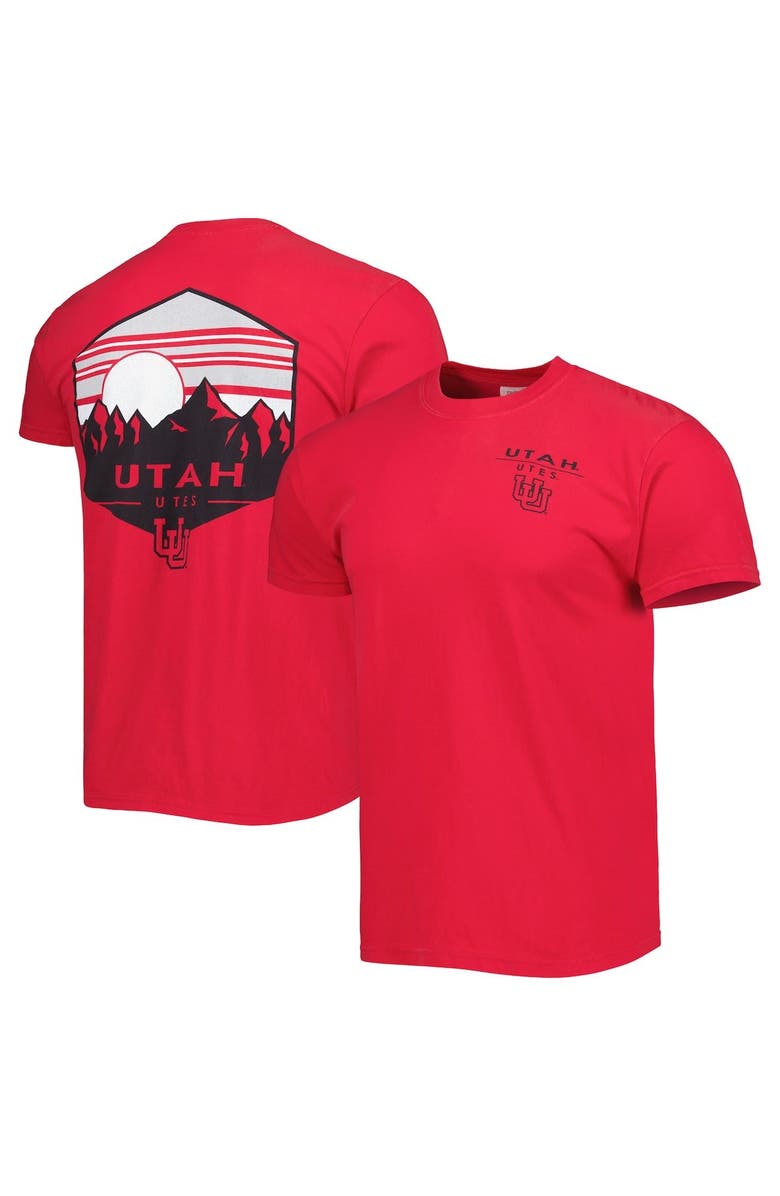 IMAGE ONE Men's Red Utah Utes Landscape Shield T-Shirt, Main, color, 